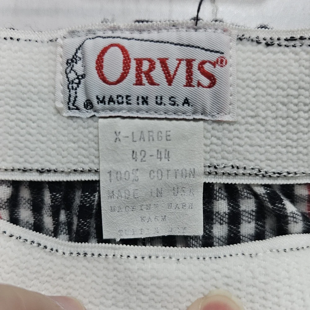 New Vintage Orvis Men's Plaid Flannel Boxers Underwear Size XL Made In USA.